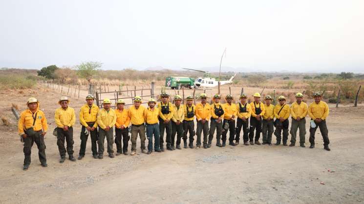 42 elementos combaten por aire y tierra incendio en Chimalapas