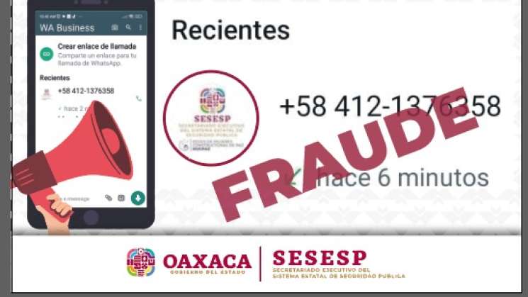   Alertan sobre mensajes de WhatsApp a nombre de SESESP  