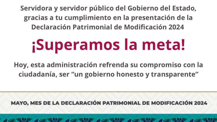 Más de 40 mil declaraciones patrimoniales de servidor@s en Oaxaca