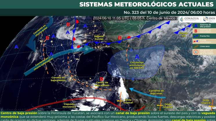  Se prevén lluvias de intensidad variable en Sierra,Istmo y Costa