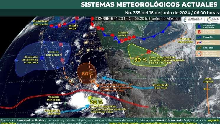   Continuarán tormentas locales en diversas regiones de Oaxaca