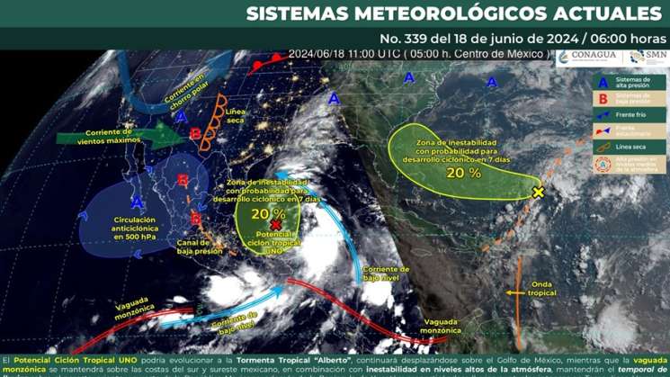  Continuará el temporal de lluvias sobre el estado de Oaxaca    