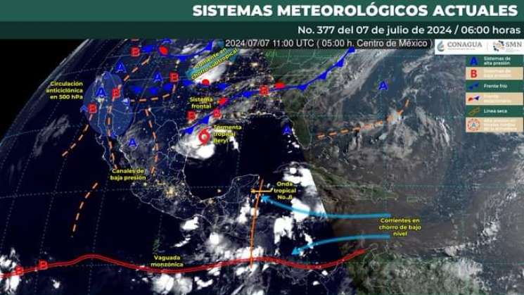 Onda tropical número 8 ocasionará tormentas en regiones de Oaxaca