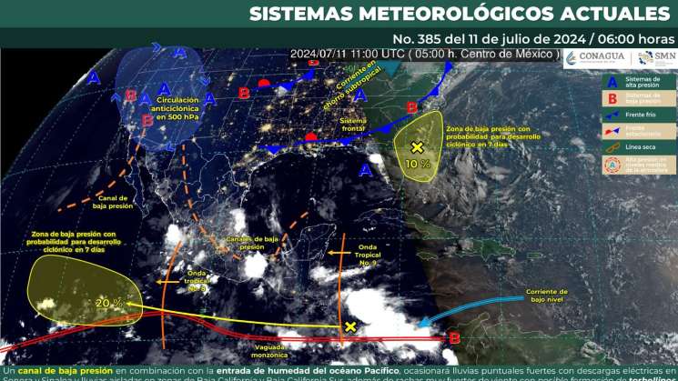  Onda tropical 9 mantendrá lluvias y condiciones inestables 