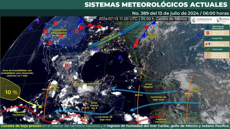 Para este sábado se prevén lluvias en gran parte de Oaxaca    