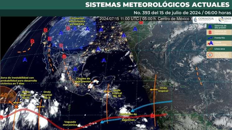  Onda tropical 10 mantendrá condiciones lluviosas para Oaxaca 