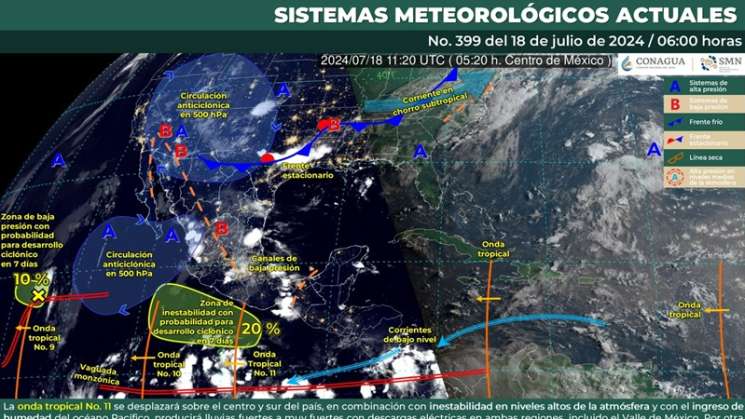  Continuarán las lluvias en gran parte de Oaxaca para este jueves