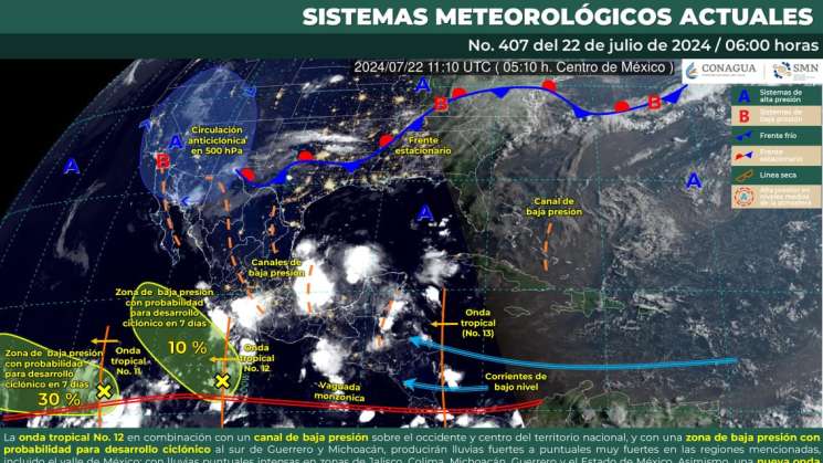 0nda tropical 13 mantendrá presencia de lluvias en Oaxaca 