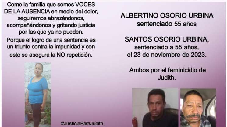 Llegó la justicia para Judith de las Voces de la ausencia 