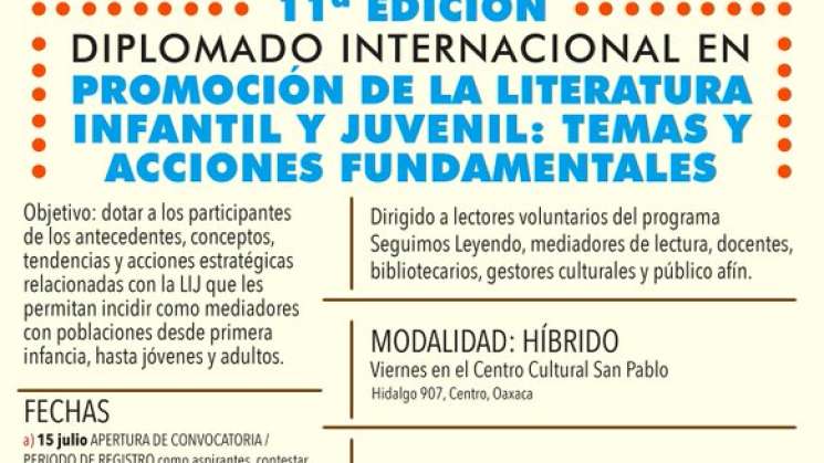 Invitan a diplomado internacional de promoción literaria 