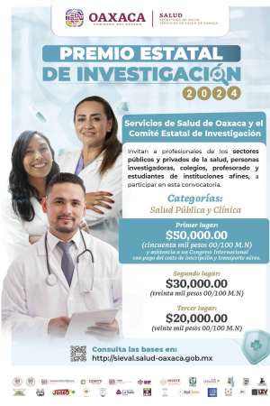 Sigue convocatoria Premio Estatal de Investigación en Salud 2024