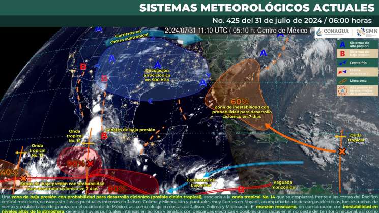 Se prevén tormentas durante tarde-noche en zonas de Oaxaca 