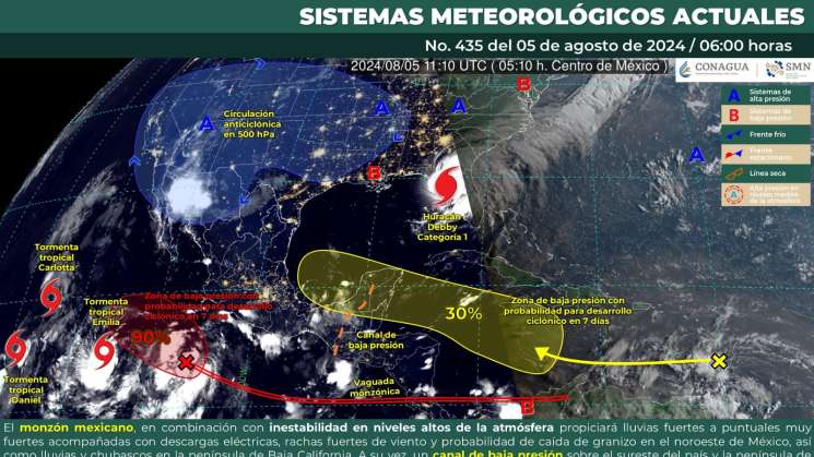 Se esperan lluvias y rachas de viento en la mayor parte de Oaxaca