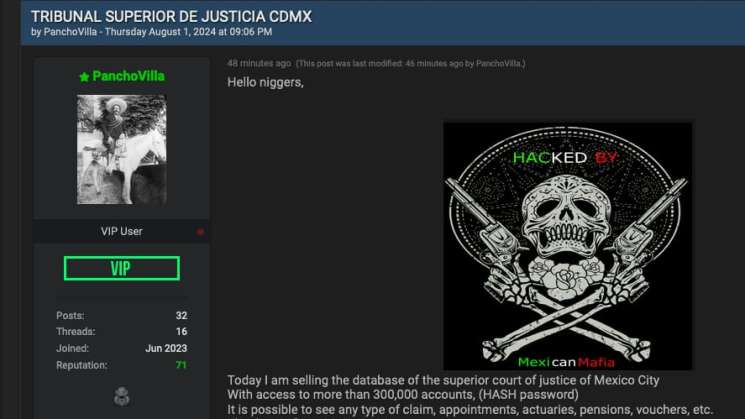 Hackea Mexican Mafia Poder Judicial de la CDMX