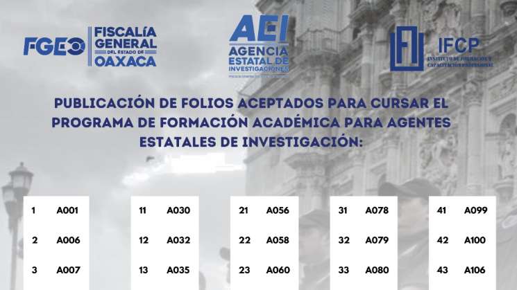 50 seleccionados convocados para formar parte de la AEI