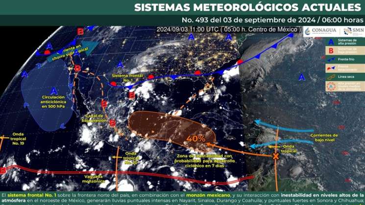  Continuarán las lluvias en Oaxaca para este martes 