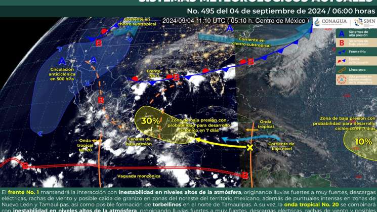 Pronostican tormentas para Oaxaca en tarde-noche este miércoles 