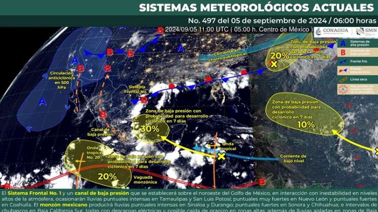 Lluvias de intensidad variable en próximas 24 horas en Oaxaca 