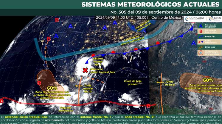 Continuarán lluvias intensas en Oaxaca y parte del pais