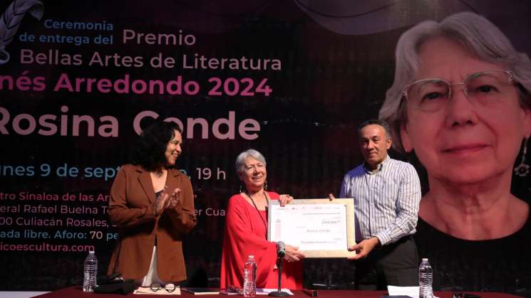 Rosina Conde recibe el Premio Bellas Artes de Literatura 