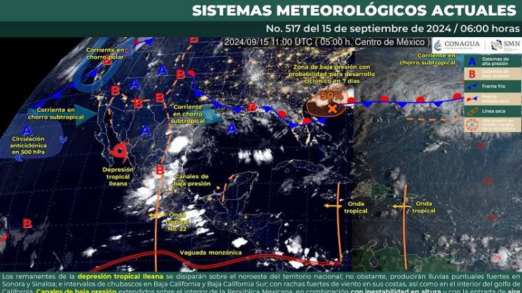  Seguirán las lluvias en Oaxaca por onda tropical número 22    