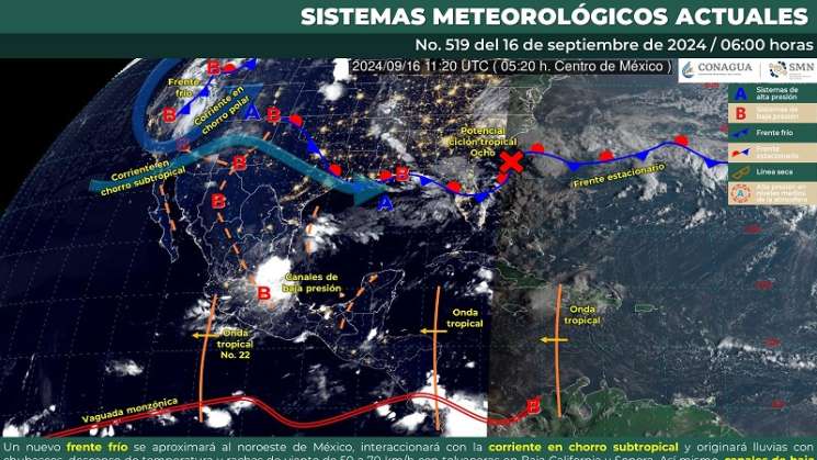  Este lunes continuarán las lluvias localmente fuertes en Oaxaca 