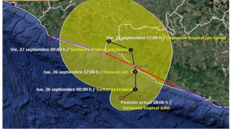  En alerta máxima regiones de Oaxaca por tormenta tropical “John”