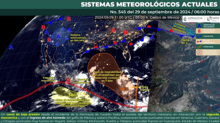 Este domingo pronostican lluvias de intensidad variable en Oaxaca