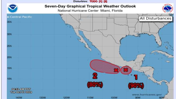 Luvias intensas en regiones de Oaxaca para próximos 3 dias