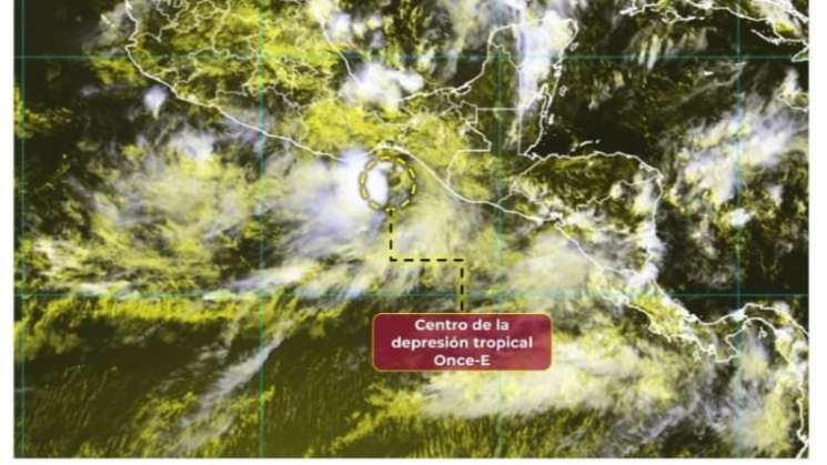     Se forma depresión tropical Once-E en el Golfo de Tehuantepec