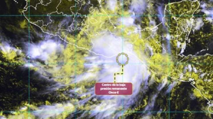  Depresión tropical Once-E se degrada a baja presión remanente   