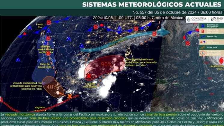 Continuarán las lluvias en territorio oaxaqueño para este sábado 