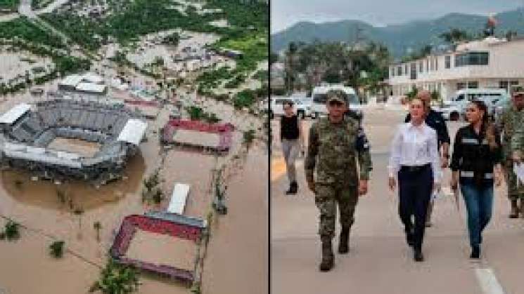 Evalúa Shembaum daños por John en calles de Acapulco