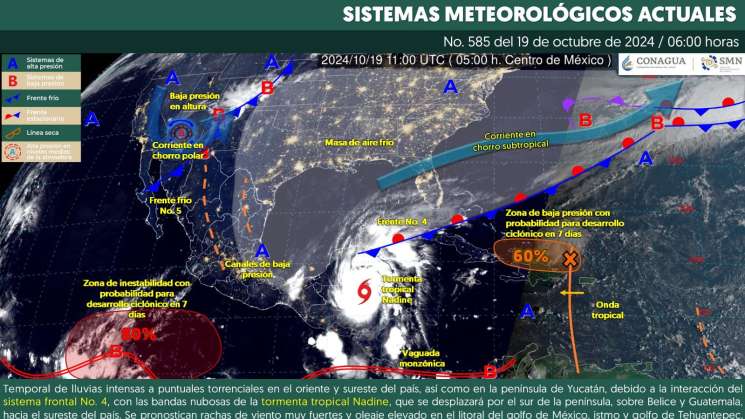 Se prevén lluvias fuertes en Oaxaca para este sábado