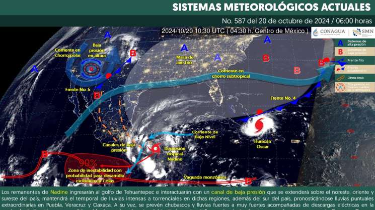 Continuarán las lluvias de intensidad variable en Oaxaca 