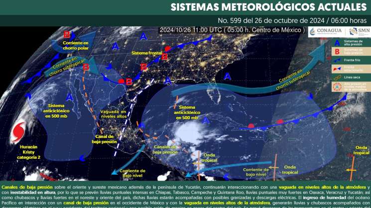   Prevén lluvias en zonas serranas de Oaxaca para este sábado   