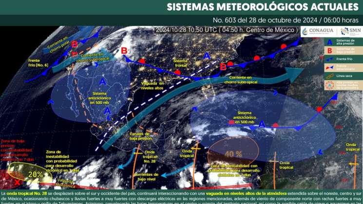 Se mantendrán lluvias con chubascos en algunas partes de Oaxaca 