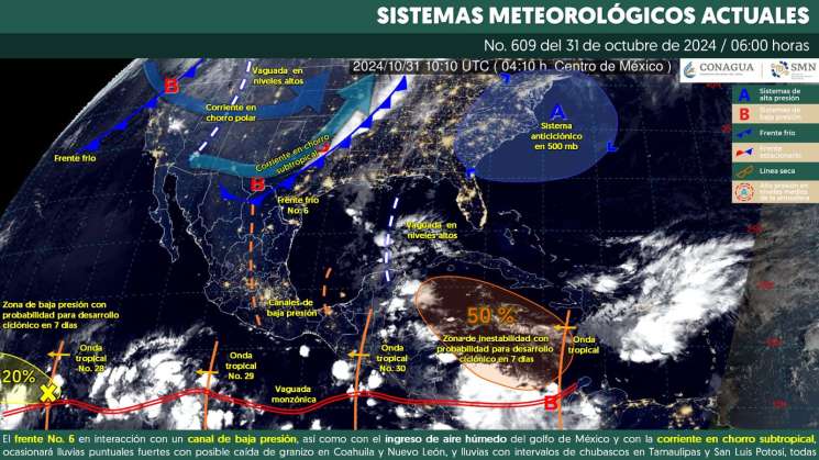 Onda tropical 30 dejará lluvias aisladas en tarde-noche en Oaxaca