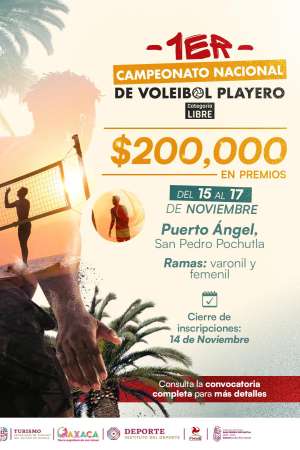 Puerto Ángel, sede de 1°Campeonato Nacional de Voleibol Playero