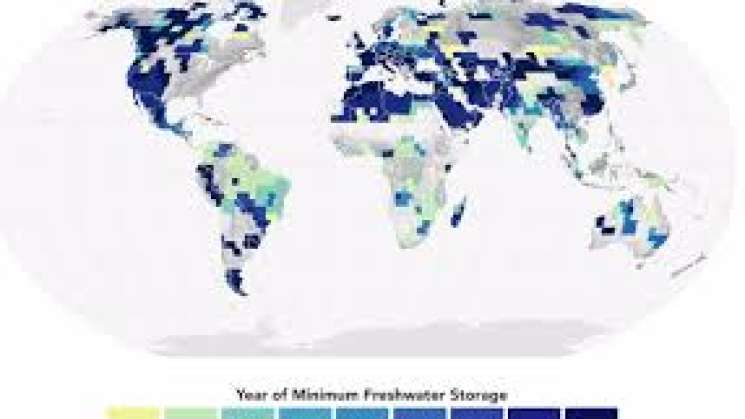 Caída abrupta de niveles mundiales de agua dulce: NASA 