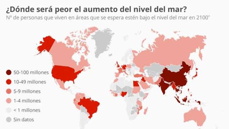 Alerta NASA por aumento del nivel de mar, 96%de países afectados 