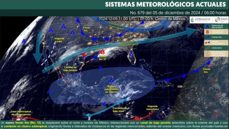 Frente frío número 13 mantendrá bajas temperaturas en Oaxaca 