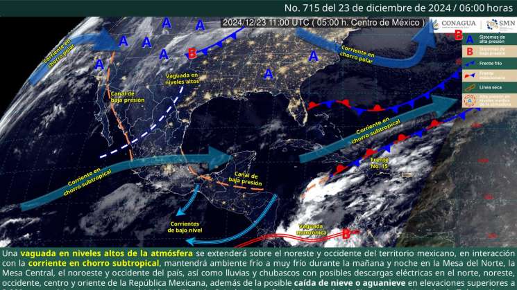 Ambiente frío, evento de norte y lloviznas aisladas en Oaxaca 