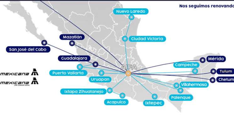 Por revisión suspende Mexicana de Aviación 8 rutas en México 