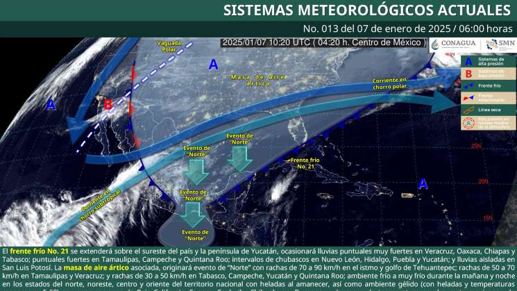 Lluvias puntuales y viento norte en regiones de Oaxaca 