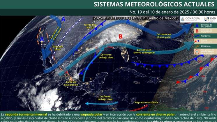 Frente frío 22 mantendrá lluvias en zonas altas de Oaxaca 