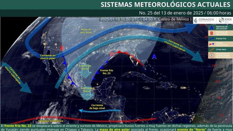 Frente frío 23 mantendrá condiciones inestables para Oaxaca 