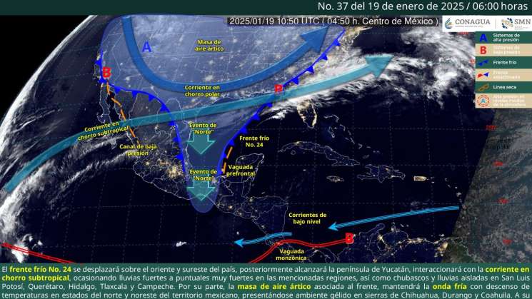 Prevén lluvias con niebla en norte de Oaxaca por frente frío 24