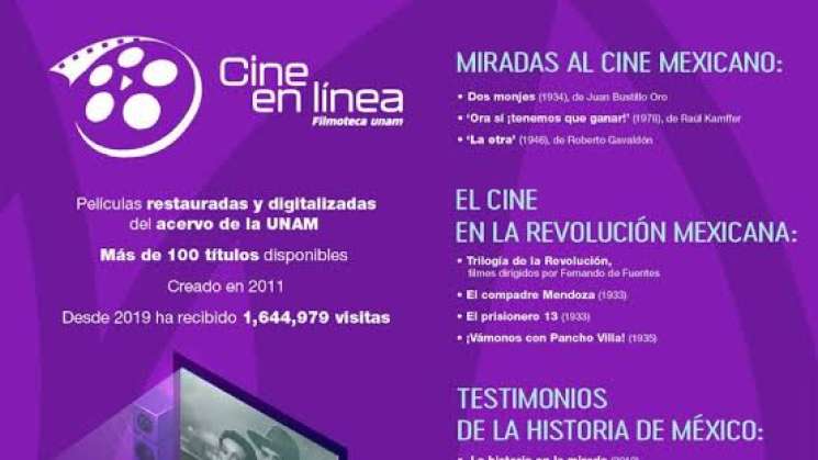 UNAM ofrece plataforma de cine gratis con más de 100 películas