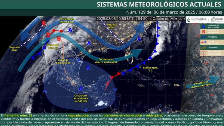 Favorece frente frío número 31 tiempo ventoso en Oaxaca 